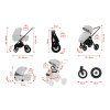babylux rosso silver 2 in 1 stroller dimensions
