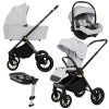 babylux rosso silver 2 in 1 stroller with isofix