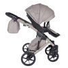 Spacious underseat storage basket on Junama Enzo Cappuccino stroller