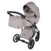 Front view of Junama Enzo Cappuccino stroller with sculpted carrycot design