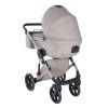 Premium fabric texture and stitching detail on Junama Enzo Cappuccino stroller