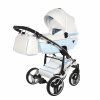 Adjustable eco-leather handlebar on Junama Candy Blue stroller