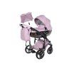 Front view of Junama Hand Craft Purple stroller featuring hand-crafted carrycot design