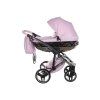 Elegant side profile of Junama Hand Craft Purple stroller in deep purple finish