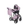 Junama Hand Craft Purple stroller configured with carseat unit