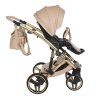 Swivel front wheels with locking mechanism on Junama Candy Premium Beige stroller
