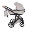 Junama Space Beige designer baby stroller side view with modern frame
