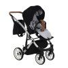 Junama Space Black sport seat front view with safety harness