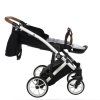 Junama Space Black stroller configured as practical travel system