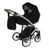 Junama Space Black premium stroller front view with black finish