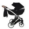 Junama Space Black designer baby stroller side view with modern frame