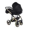 Junama Diamond S V3 Black Gold luxury stroller rear view showing modern chassis