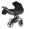 Junama Diamond S V3 Black Silver designer baby stroller side view with diamond carrycot