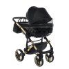 Junama Fluo Line V3 Black luxury stroller rear view showing modern chassis