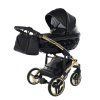 Junama Fluo Line V3 Black premium stroller front view with sleek black finish