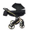 Junama Fluo Line V3 Black designer baby stroller side view with dynamic frame