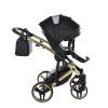 Junama Fluo Line V3 Black stroller canopy protecting baby from sun and wind