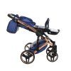 Junama Fluo Line V3 Blue stroller configured as practical travel system