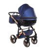 Junama Fluo Line V3 Blue luxury stroller rear view showing modern chassis