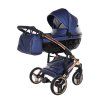 Junama Fluo Line V3 Blue premium stroller front view with fresh blue finish