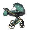 Junama Fluo Line V3 Green stroller rain cover protecting baby during rainy weather