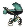 Junama Fluo Line V3 Green designer baby stroller side view with modern frame