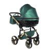 Junama Fluo Line V3 Green luxury stroller rear view showing durable chassis