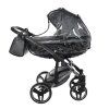Junama Fluo Line V3 Grey stroller rain cover protecting baby during rainy weather