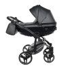 Junama Fluo Line V3 Grey designer baby stroller side view with modern frame