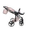 Junama Fluo Line V3 Pink stroller configured as practical travel system