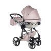 Junama Fluo Line V3 Pink Silver luxury stroller rear view showing durable chassis