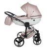 Junama Fluo Line V3 Pink White luxury baby stroller main view with elegant white design