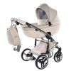 Junama Fluo Line V3 Individual Beige premium stroller front view with beige finish