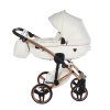 Junama Fluo Line V3 Individual White Cooper designer baby stroller side view with modern frame