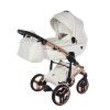 Junama Fluo Line V3 Individual White Cooper premium stroller front view with cooper finish
