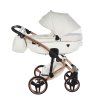 Junama Fluo Line V3 Individual White Cooper stroller handle with eco leather finish for comfortable grip