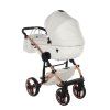 Junama Fluo Line V3 Individual White Cooper luxury stroller rear view showing durable chassis