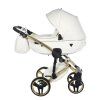 Junama Fluo Line V3 Individual White Gold designer baby stroller side view with modern frame