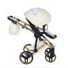 Junama Fluo Line V3 Individual White Gold stroller canopy protecting baby from sun and wind