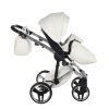 Junama Fluo Line V3 Individual White Silver stroller handle with eco leather finish for comfortable grip