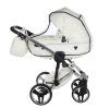Junama Fluo Line V3 Individual White Silver stroller rain cover protecting baby during rainy weather