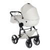 Junama Fluo Line V3 Individual White Silver luxury stroller rear view showing durable chassis