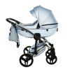 Junama S Class Blue designer baby stroller side view with modern frame