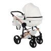 Junama S Class White luxury stroller rear view showing durable chassis