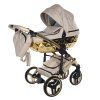 Junama Hearts Beige Gold luxury baby stroller main view with elegant gold design
