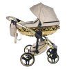 Junama Hearts Beige Gold designer baby stroller side view with modern frame