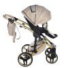 Junama Hearts Beige Gold stroller canopy protecting baby from sun and wind