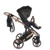 Junama Hearts Black Cooper stroller handle with eco leather finish for comfortable grip