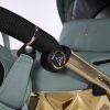Junama Hearts Green Gold stroller handle detail