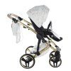Junama Hearts White Gold stroller handle with eco leather finish for comfortable grip